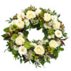 Snittblomster * Begravelse - Klassisk bårekrans - roser, gerbera, krysantemum, viburnum og årstidens grønt