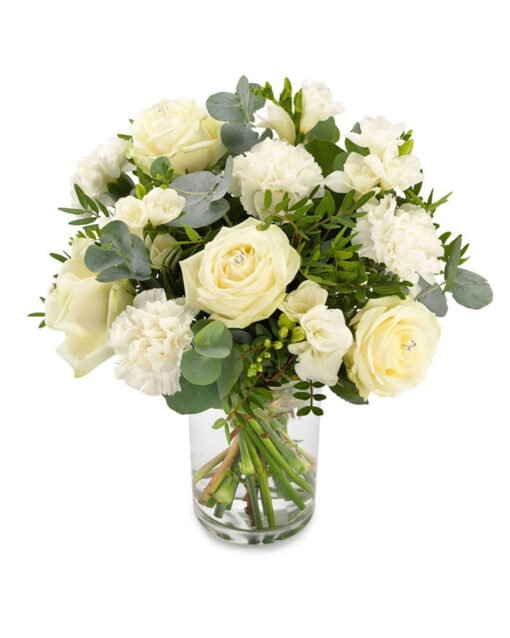 Snittblomster * Begravelse - Kondolansebukett : Uforglemmelig - En vidunderlig miks av hvite blomster.